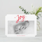 ホリデージョイ写真モダンフェスティバルおもしろい赤いきらめき シーズンカード (スタンド正面)