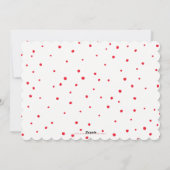 ホリデージョイ写真モダンフェスティバルかわいい赤いキラキラ シーズンカード (裏面)