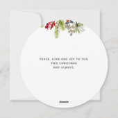 ホリデージョイ・ウォーターカラー・リースのホリデーカード シーズンカード (裏面)