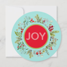 ホリデージョイ・ウォーターカラー・リースのホリデーカード シーズンカード