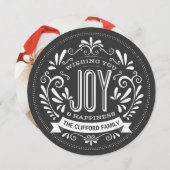 ホリデージョイ・チャルクボード・ラウンド写真挨拶 シーズンカード (正面/裏面)