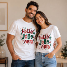 ホリデージョリーな気分のクリスマスTシャツ