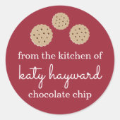 ホリデージンジャースナップクパーソナライズされたッキー ラウンドシール (正面)