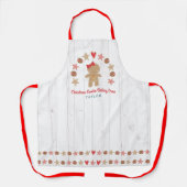 ホリデージンジャーブレッドガールベーキングクルー素朴ウッド エプロン (正面)