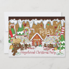 ホリデージンジャーブレッドクッキークリスマスお祝い 招待状