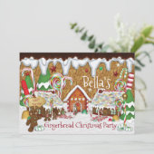 ホリデージンジャーブレッドクッキークリスマスお祝い 招待状 (スタンド正面)