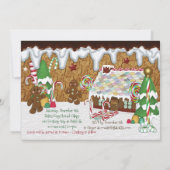 ホリデージンジャーブレッドクッキークリスマスお祝い 招待状 (裏面)