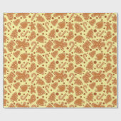 ホリデージンジャーブレッドクッキーライトイエローシームレス ラッピングペーパー (フラット)