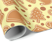 ホリデージンジャーブレッドクッキーライトイエローシームレス ラッピングペーパー (ロールコーナー)