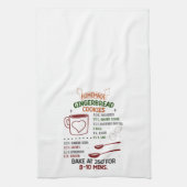 ホリデージンジャーブレッドクッキーレシピクリスマス キッチンタオル (縦)