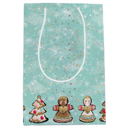 ホリデージンジャーブレッドクリスマスバッグ ミディアムペーパーバッグ