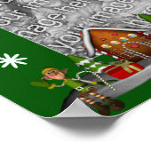 ホリデージンジャーブレッドハウス小妖精や小人あなたの写真を追加 ポスター (角)