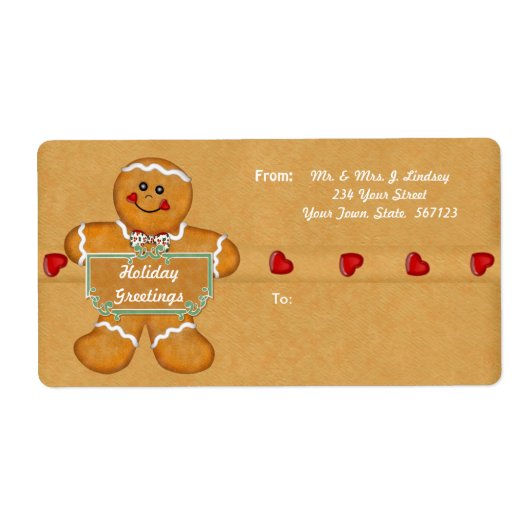 ホリデージンジャーブレッド出荷ラベル ラベル (正面)
