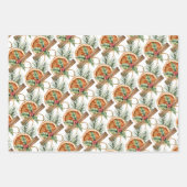 ホリデースイーツラッピング紙フラットシートセットof 3 ラッピングペーパーシート (正面3)