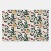 ホリデースイーツ&葉ラッピング紙シート ラッピングペーパーシート (正面)