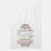 ホリデースイートポテトパイレシピクリスマス キッチンタオル (縦)