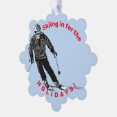 ホリデースキーヤー – ダウンヒルスキー オーナメントカード (左)
