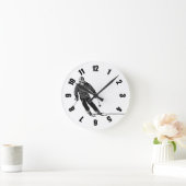 ホリデースキーヤー – ダウンヒルスキー ラウンド壁時計 (ホーム)