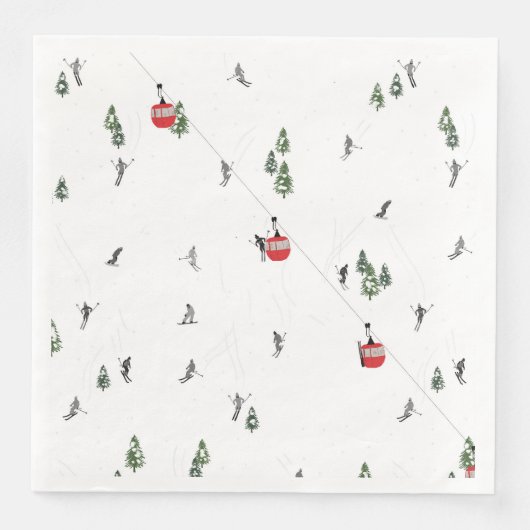 ホリデースキーレッドスキーリフトイラストレーション (正面)