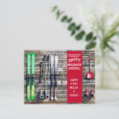 ホリデースキー – クリスマスカード – はがき シーズンポストカード (スタンド正面)