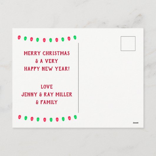 ホリデースキー – クリスマスカード – はがき シーズンポストカード (裏面)