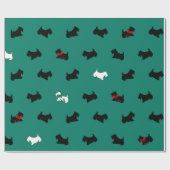 ホリデースコティッシュテリアラッピング紙 ラッピングペーパー (フラット)