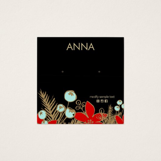 ホリデースタッドイヤリングディスプレイカード (正面)