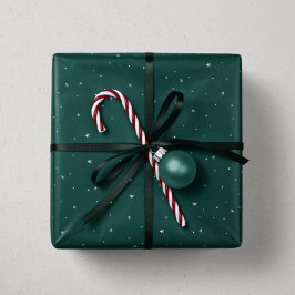 ホリデースターとドットおもしろいグリーンクリスマス ラッピングペーパー