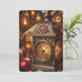 ホリデースチームパンク装飾サンタのランタン シーズンカード (スタンド正面)