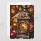 ホリデースチームパンク装飾サンタのランタン シーズンカード (正面/裏面)
