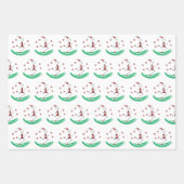 ホリデースティックランナーガイクリスマスラッピング紙 ラッピングペーパーシート (正面2)
