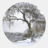 ホリデーステッカーカスタムクリスマスツリーステッカー ラウンドシール (正面)