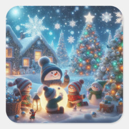 ホリデーステッカー スクエアシール