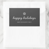 ホリデーステッカー – ハッピーホリデー 長方形シール (バッグ)