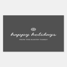 ホリデーステッカー – ハッピーホリデー 長方形シール