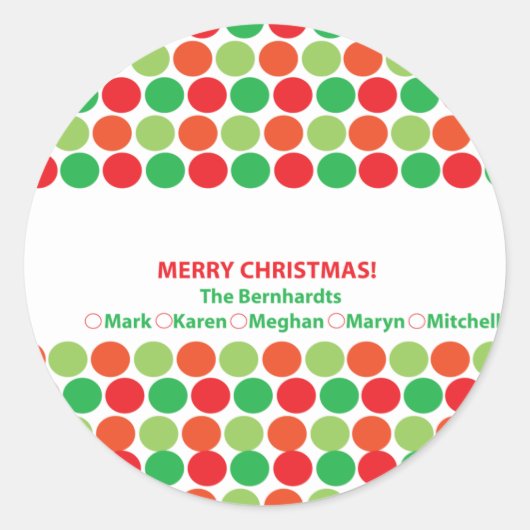 ホリデーステッカー ラウンドシール (正面)
