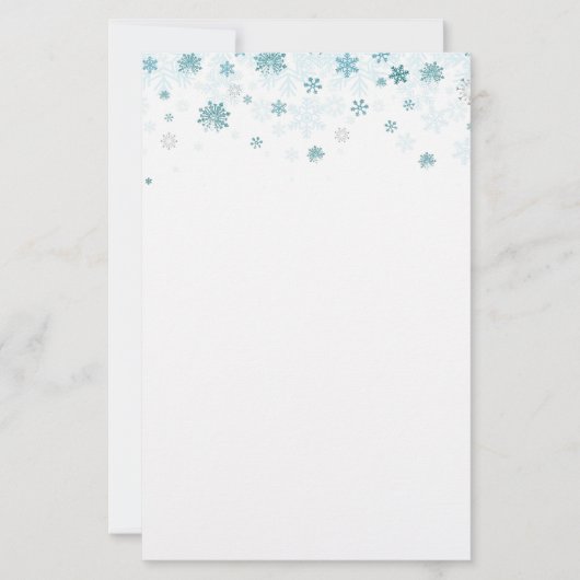 ホリデーステーショナリー紙 – 雪片 便箋 (正面)