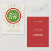 ホリデーストアの顧客クーポン 割引カード (正面/裏面)