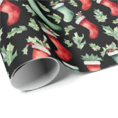 ホリデーストッキングクリスマス ラッピングペーパー (ロールコーナー)