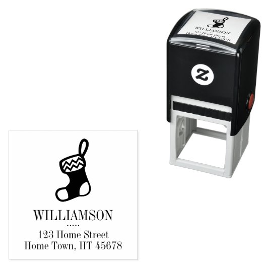 ホリデーストッキングスクエア差出人住所 セルフインキングスタンプ (インサイチュ)