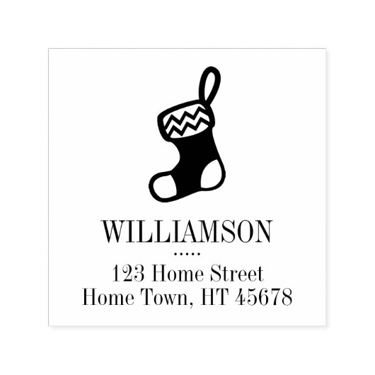 ホリデーストッキングスクエア差出人住所 セルフインキングスタンプ (デザイン)