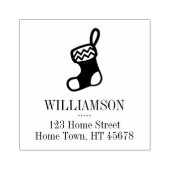 ホリデーストッキングファミリー名と差出人住所 ラバースタンプ (インプリント)