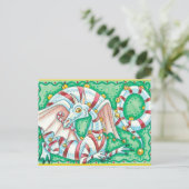 ホリデーストライプのドラゴンクリスマスポストカード シーズンポストカード (スタンド正面)