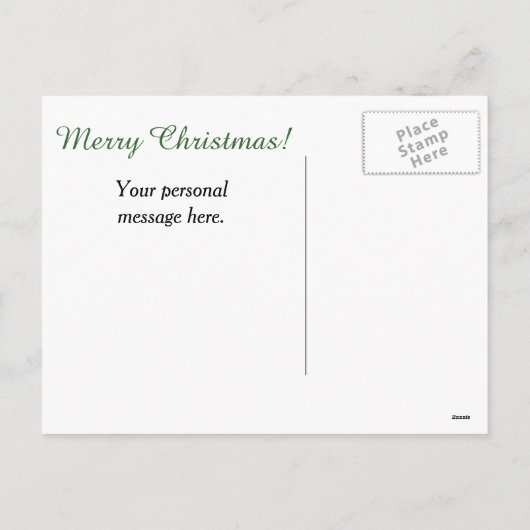 ホリデーストライプのドラゴンクリスマスポストカード シーズンポストカード (裏面)