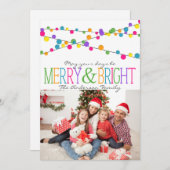 ホリデーストリングライトブライトメリークリスマスカード シーズンカード (正面/裏面)