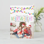 ホリデーストリングライトブライトメリークリスマスカード シーズンカード (スタンド正面)