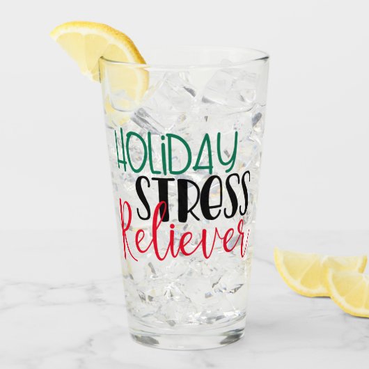 ホリデーストレスリリーバー | クールクリスマス飲酒 タンブラーグラス (アイス正面)