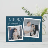 ホリデースナップショットフォトカード - ネイビー シーズンカード (スタンド正面)