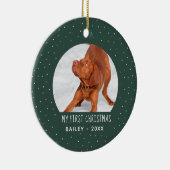 ホリデースノウマイ初めてのクリスマスペットグリーン セラミックオーナメント (右)