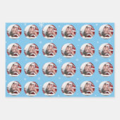 ホリデースノーグローブカスタム写真テンプレート ラッピングペーパーシート (正面2)